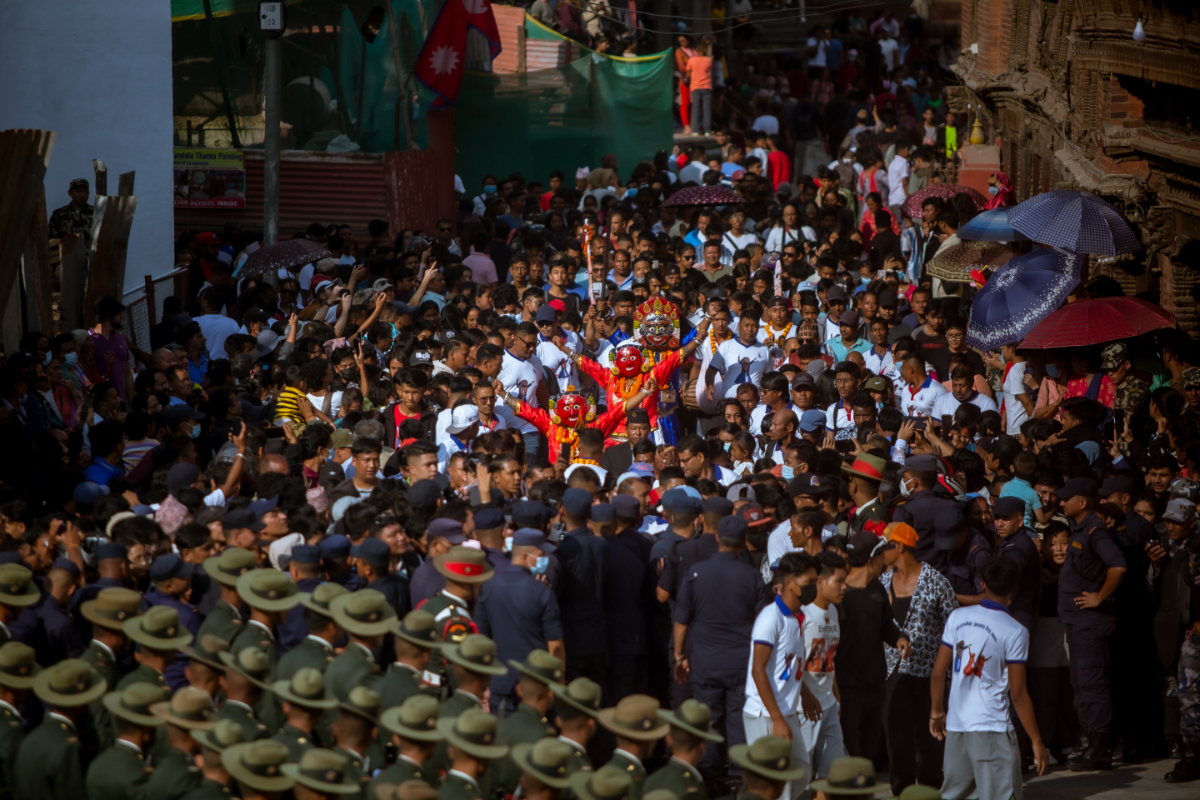 तस्बिरमा काठमाडौंको ऐतिहासिक तथा सांस्कृतिक इन्द्रजात्रा