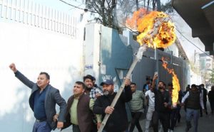 प्रदर्शनी मार्गमा ऊर्जामन्त्रीको पुत्ला दहन