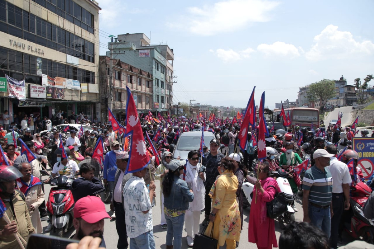 काठमाडौंमा राप्रपाको मोटरसाइकल र्याली