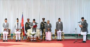 नवनियुक्त मन्त्री शर्माद्वारा शपथ ग्रहण