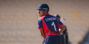 लोकेश बम १३ रन बनाएर आउट भए