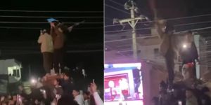 दाङमा रास्वपा समर्थकहरूको कर्म : राजा वीरेन्द्रको शालिकमाथि चढेर प्रदर्शन