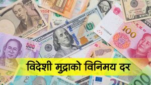 आज असोज ९ गते शुक्रबारका लागि विदेशी मुद्राको विनिमय दर